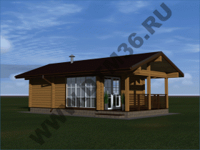 Проект дома из бруса - Деревянный дом по проекту «Выгодный» 38,6 м2.
