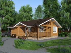 Проект дома из бруса - Проект деревянного дома «Выгодный-2» 65м2.