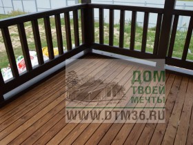 Беседки и мебель из бруса - Деревянная терраса из лиственницы.