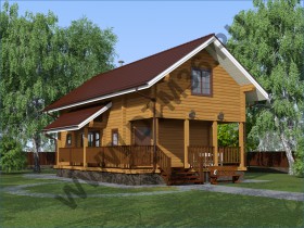 Проект дома из бруса - Проект деревянной бани под строительство из клееного бруса «Довиль»192м2.